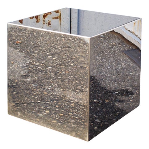 Space Age Coffee Table in Steel and Mirror, 1970s For Sale