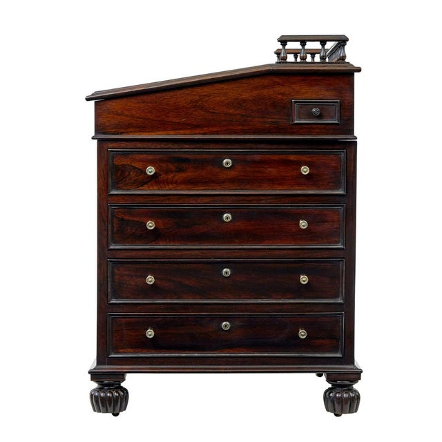 Hollywood Regency Davenport Writing Desk, 1840 For Sale - Image 3 of 11
