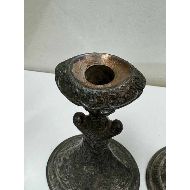 Late 20th Century Derby Silver Company Candle Holders - a Pair For Sale In Los Angeles - Image 6 of 9