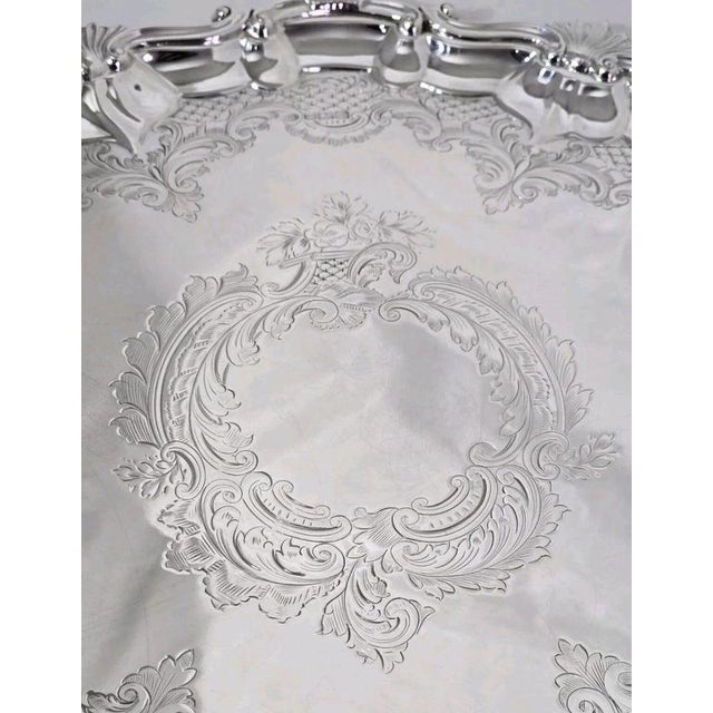 Antique Edwardian Sheffield Sterling Silver Salver, 1904 For Sale - Image 13 of 18