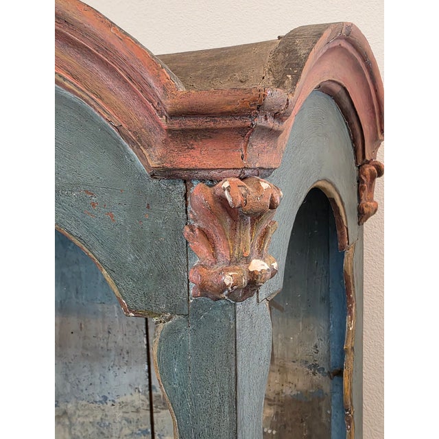 18th Century Italian Venetian Rococo Period Carved Polychrome Painted Wood Niche Shrine For Sale - Image 10 of 18