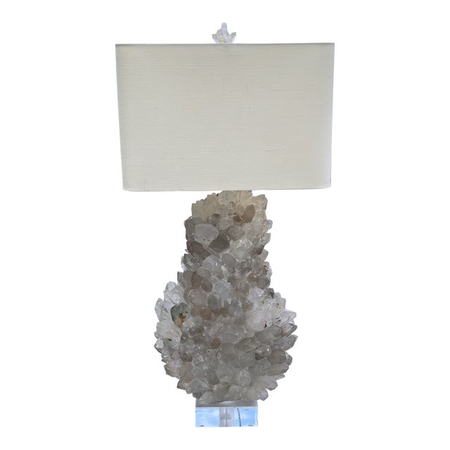 Large Quartz Crystal Table Lamp For Sale