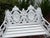 White Pair of White Antique Style Cast Iron Figural Seasons Garden Bench For Sale - Image 8 of 9