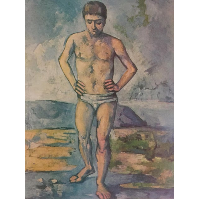 Vintage 1952 Authentic Lithograph Print "the Bather "After Paul Cezanne 1885 For Sale - Image 4 of 8