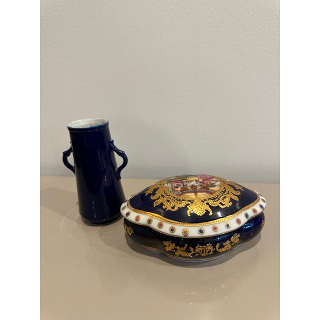 Vintage Limoges Porcelain Dresser Set For Sale In Birmingham - Image 6 of 12