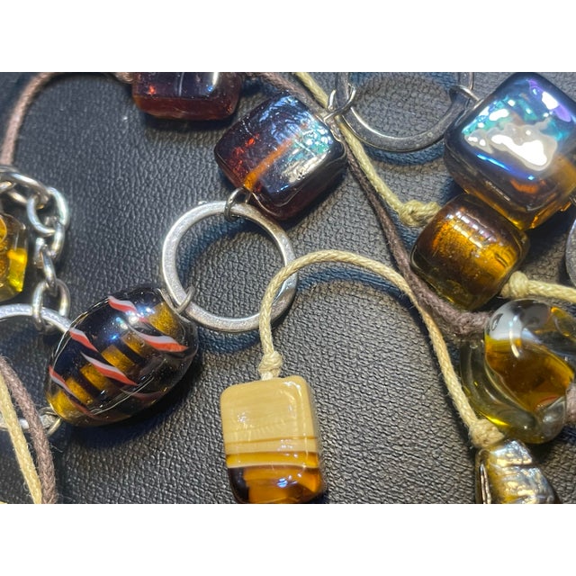 Early MCM Jewelry Bohemia Glass Lampwork, Early Mold Amber Glass and Sommerso Foil Glass. For Sale In South Bend - Image 6 of 8