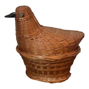 1970s Wicker Bird Basket