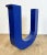 Industrial Vintage Blue Iron Facade Letter U, 1970s For Sale - Image 3 of 9