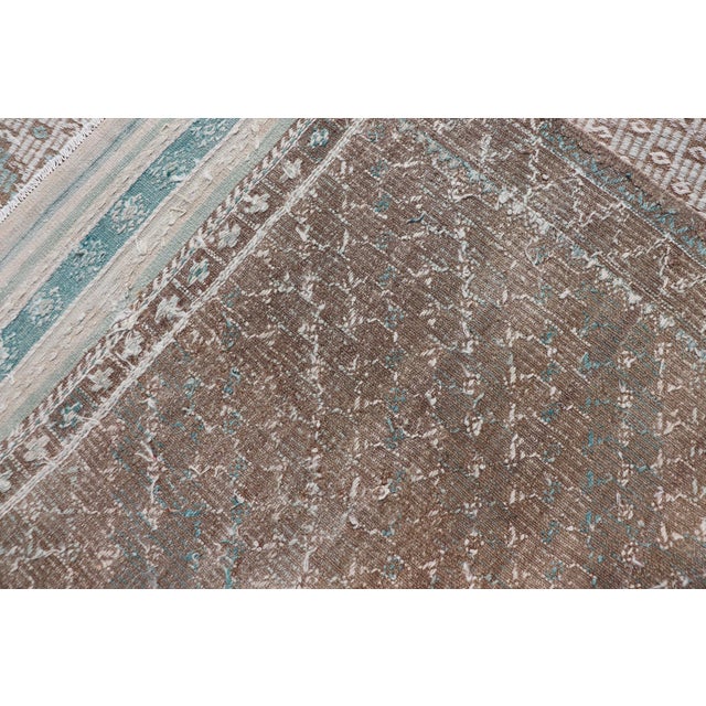 Vintage Turkish Embroidered Flat-Weave Rug With Geometric Design For Sale - Image 13 of 13