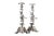 Candlesticks with Floral Cut Out Bases, Indigenous People, Engravings and Dolphin-Shaped Feet, Set of 2 For Sale - Image 10 of 10