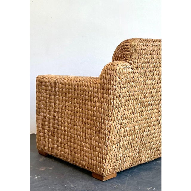 Vintage Ralph Lauren Woven Rattan Armchair For Sale In West Palm - Image 6 of 15