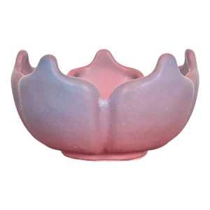 Van Briggle Arts & Crafts Tulip Form Pink and Lavender Glazed Ceramic Bowl, Early 20th Century