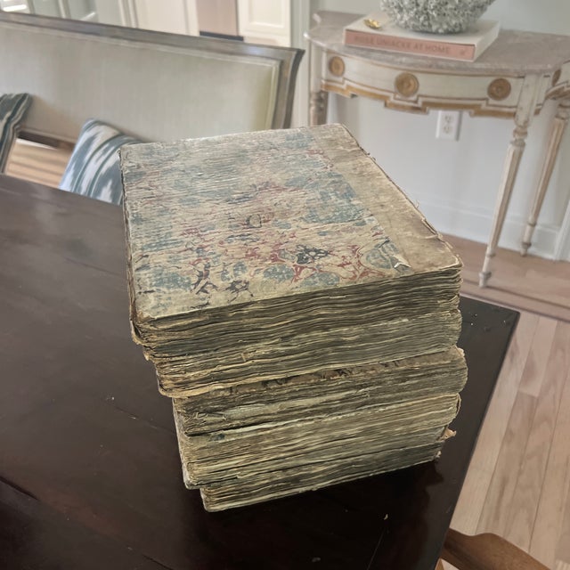 Collection of Six Encyclopedia Britannia Books With Marbled Covers For Sale - Image 4 of 6