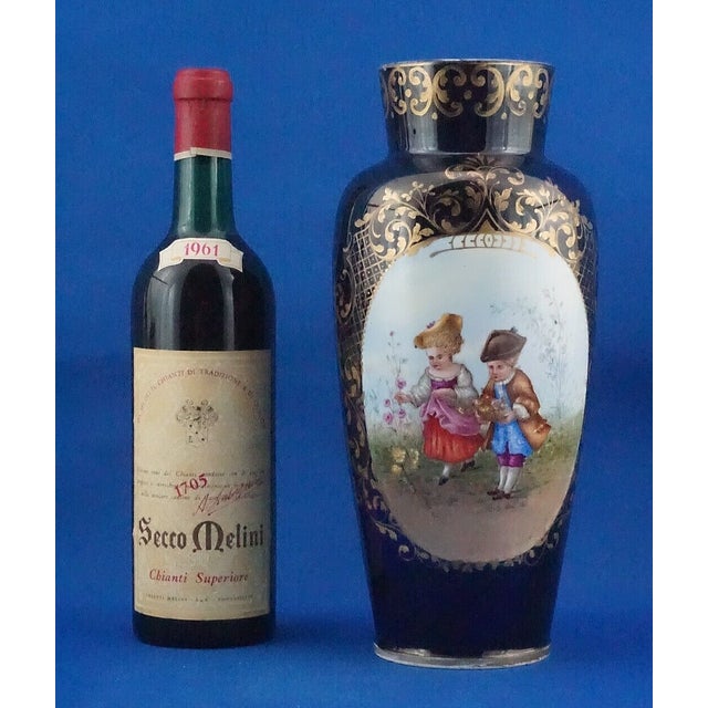 Ceramic Vintage Empire Hand-Painted Porcelain Vase from Fischer J. Manufactory, 1920s For Sale - Image 7 of 18