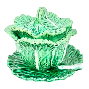 Vintage Majolica Style Cabbage Relish Jar and Saucer