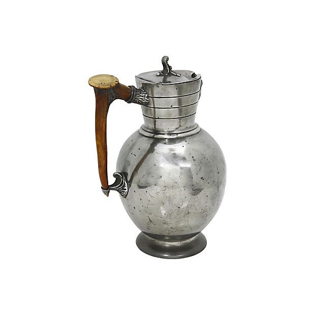 Antique Monogrammed Horn Handle Decanter For Sale - Image 4 of 6