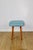 Blue turquoise square vintage stool from the PRL era, 1970s. A unique square stool after a comprehensive renovation. This...