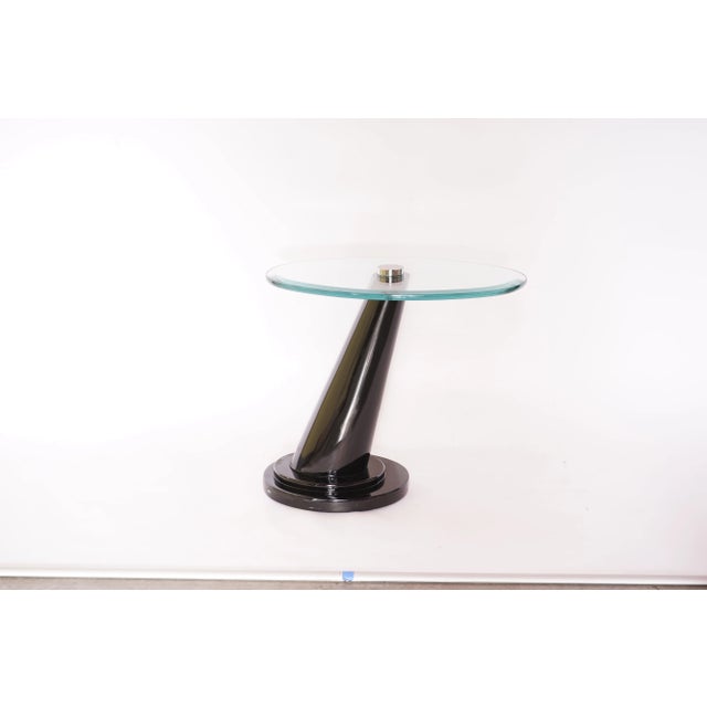 Contemporary Chrome and Glass Cantilever Side Table For Sale - Image 12 of 12