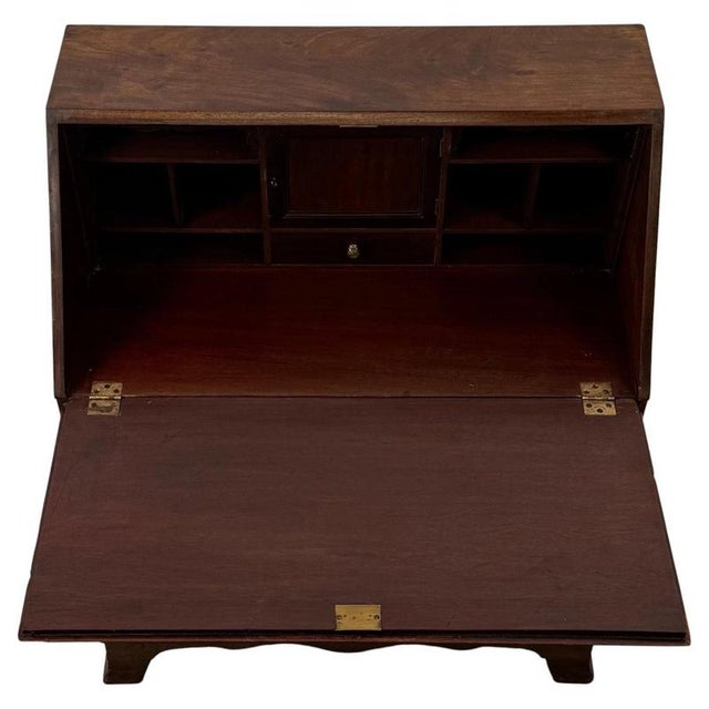 Early 20th Century English Cross-Banded Mahogany Bureau For Sale - Image 6 of 14