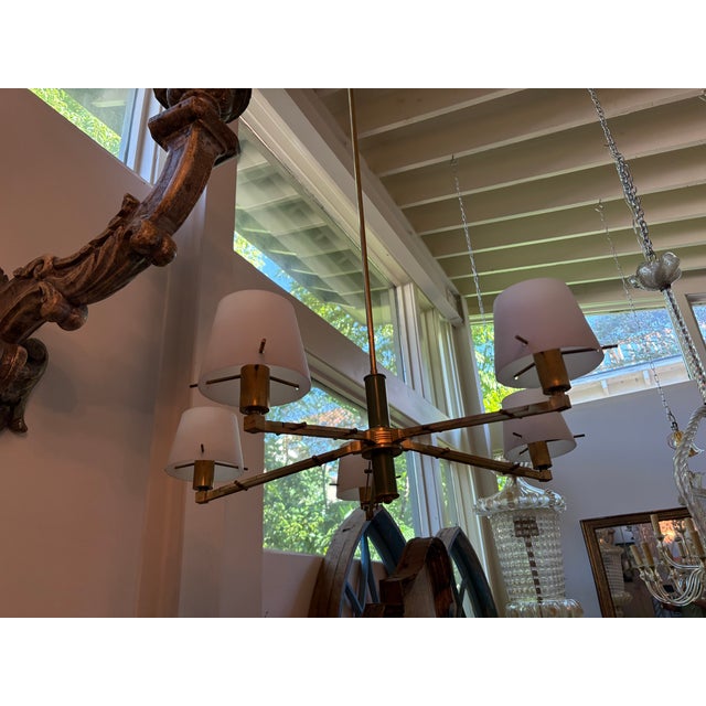 1960s Italian Modern Brass Chandelier For Sale In Houston - Image 6 of 11