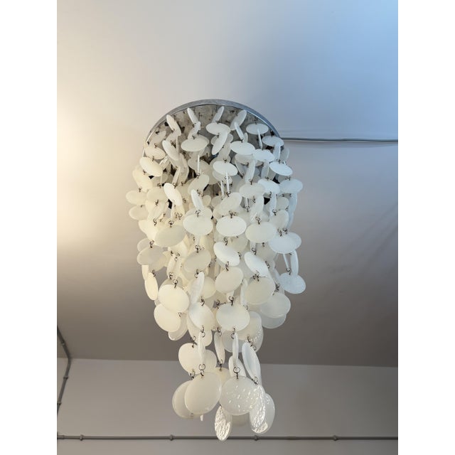1970s Murano Glass 3-Light Waterfall Chandelier in the style of Verner Panton, 1970s For Sale - Image 5 of 8