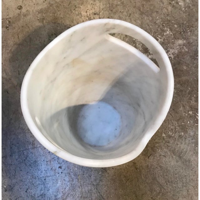 Stone Sculptural Ice Bucket in Carrara Marble For Sale - Image 7 of 9