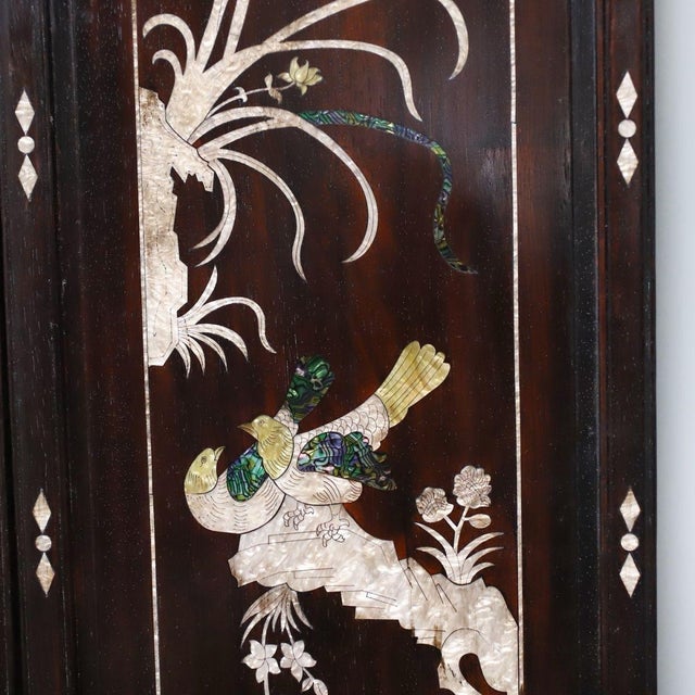 Set of Four Vintage Rosewood Wall Panels With Mother-of-Pearl Inlay For Sale In Los Angeles - Image 6 of 10