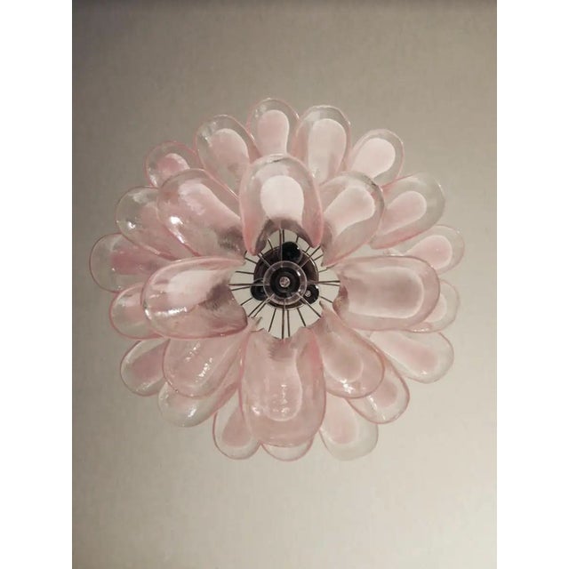 Pink Murano Chandelier in the style of Mazzega For Sale - Image 6 of 8