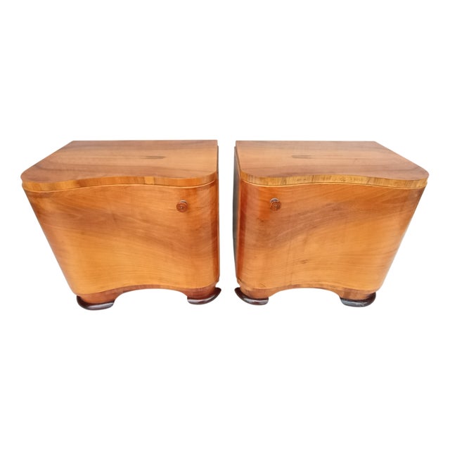 Bedside Tables by Jindrich Halabala for Up Závody, 1950s, Set of 2 For Sale