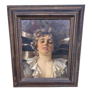 19th Century Portrait Painting of Emily Gilbert- Attributed to Philip Boileau