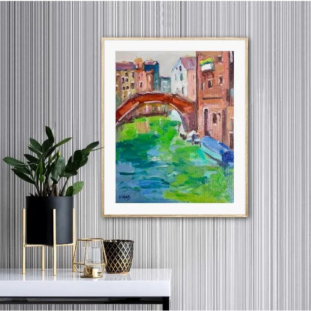 Contemporary Modern Impressionist Venetian Bridge (Original Oil Painting) For Sale - Image 3 of 4