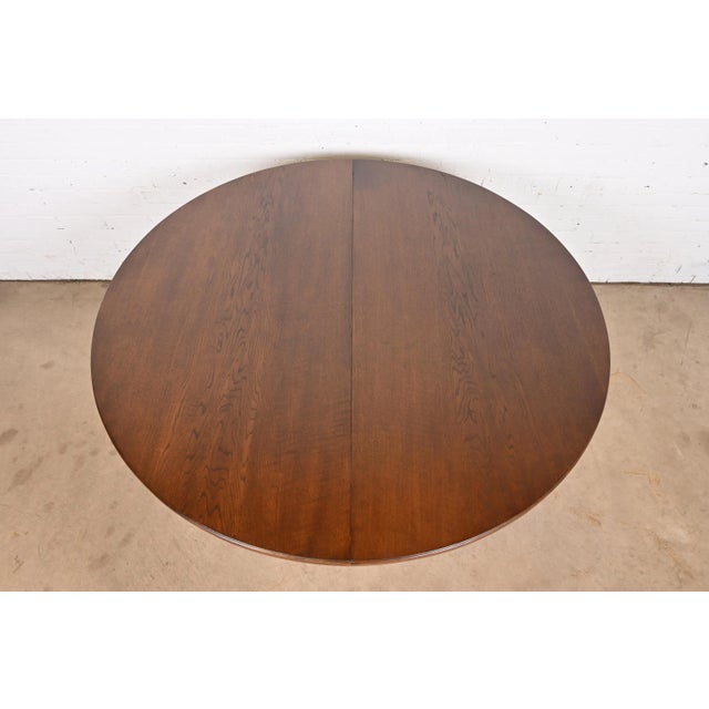 Late 19th Century R. J. Horner Antique Victorian Carved Oak Pedestal Extension Dining Table, Newly Restored For Sale - Image 5 of 12