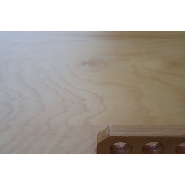 20th Century MCM Handcrafted Blonde Wood Magazine Tree For Sale - Image 16 of 18