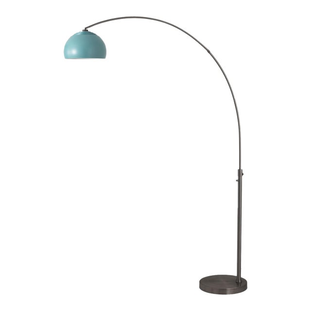1960s Nova of California Mid Century Modern Morelli Half Dome Floor Lamp - Modern Arc Lamp, Smart Home Compatible, Dimmable, Pool Bool Shade For Sale