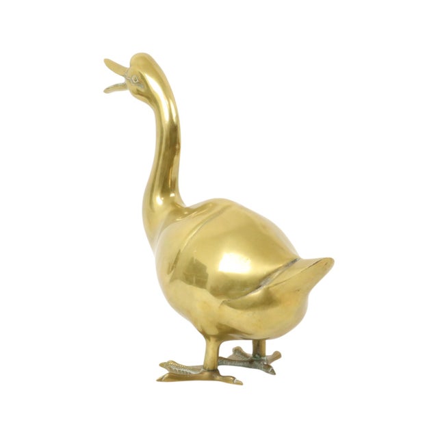 Large Brass Duck Sculpture, 1970s For Sale - Image 3 of 12