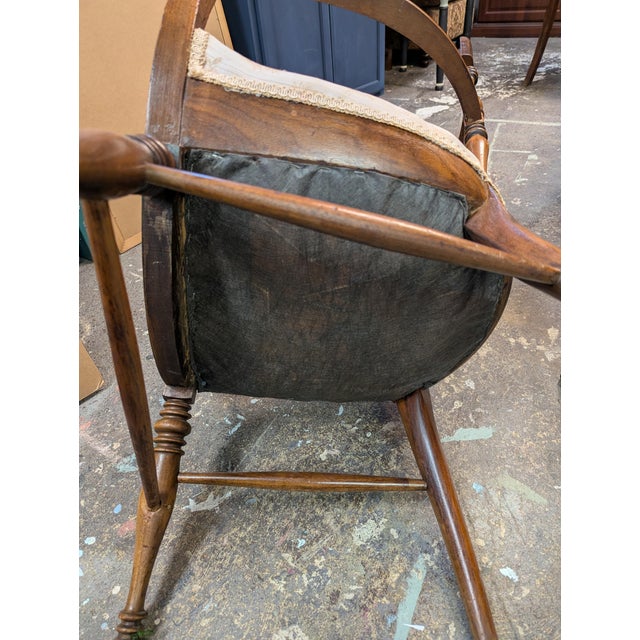 Brown 1930s Inlay Arm Chair For Sale - Image 8 of 11