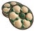 19th Century Green, White & Brown Glaze Majolica Oyster Plates, Set of 4 For Sale