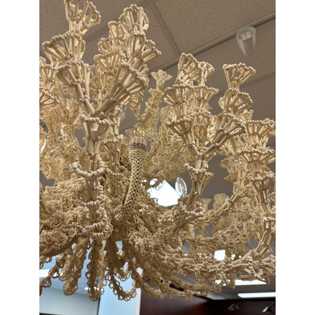2020s Palacek Seychelles Coco Chandelier in Cream For Sale - Image 5 of 11