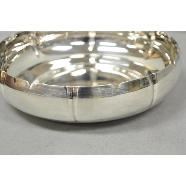 Metal Vintage Lundt M-85 Silver Plated Round Scalloped Serving Candy Dish Bowl For Sale - Image 7 of 10