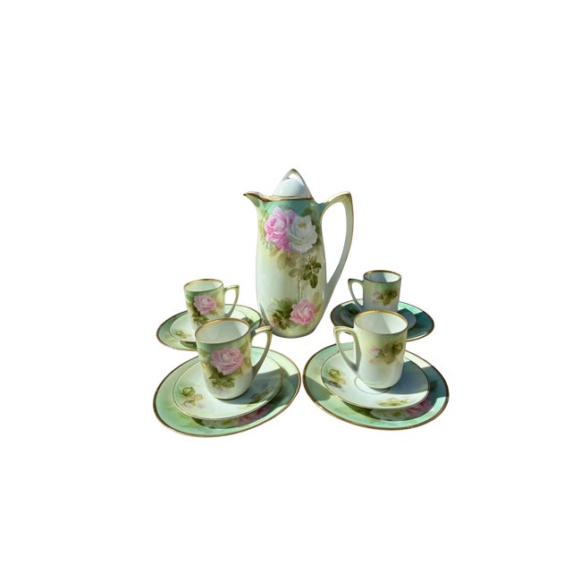 Early 20th Century r.s. Germany Chocolate Tea Set - 13 Piece For Sale