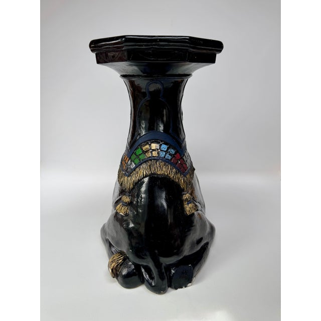 Vintage 1975 Florentine Art Studio Camel Pedestal Table For Sale - Image 4 of 18