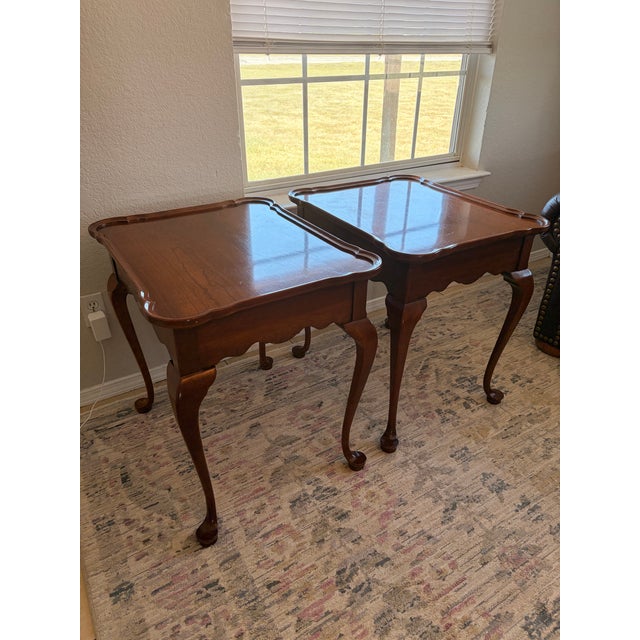 Councill Furniture Vintage Councill Craftsmen Mahogany Queen Anne End Tables – Pair For Sale - Image 4 of 9