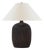 Chapman & Myers by Visual Comfort Signature Portis 32" Combed Round Table Lamp in Black Wash Terracotta with Linen Shade For Sale