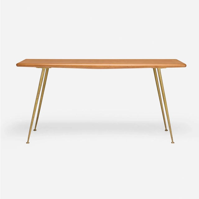 T.H. Robsjohn-Gibbings console, model 1787 for Widdicomb United Kingdom / USA, 1953. Made from mahogany with brass legs,...