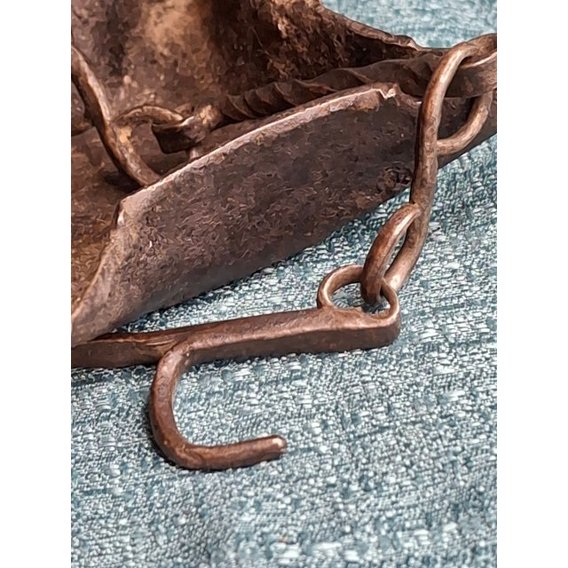 Metal Rare 18th C Wrought Iron 4-Wick Fat Lamp Primitive Star Crusie Lighting Antique For Sale - Image 7 of 18