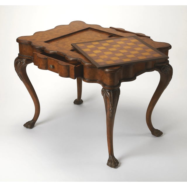 Traditional Bianchi Traditional Game Table, Medium Brown For Sale - Image 3 of 6