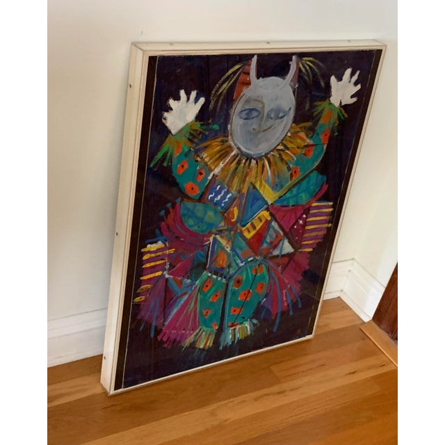 Colorful and an attention grabber, this gouache on paper will certainly be a conversation starter. Reminiscent of Native...