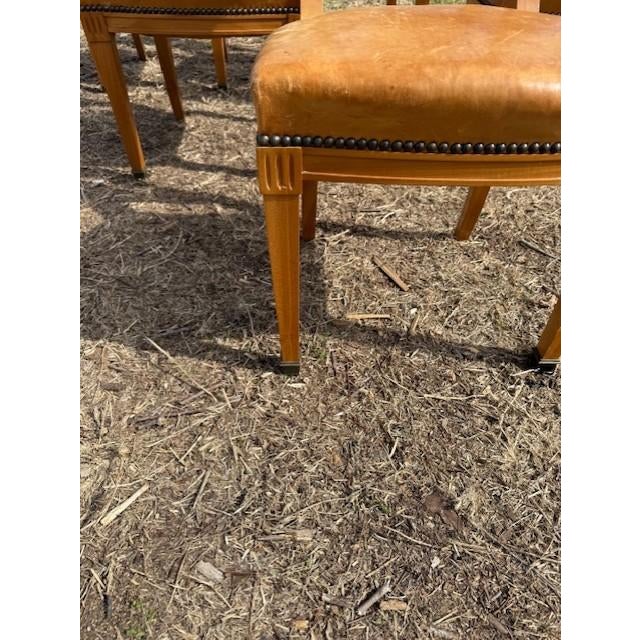 Fine 19th Century Neoclassical Style Leather Dining Chairs - Set of 6 For Sale - Image 15 of 16