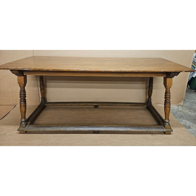 Wood 1900s Antique Thonet Farm Dining Work Library Table Industrial For Sale - Image 7 of 12