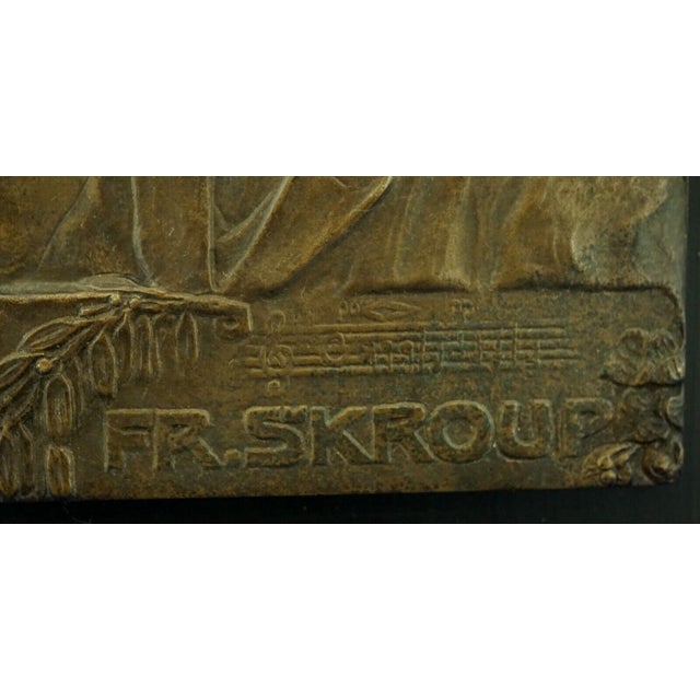 20th Century Bronze Plaque Portrait of František Škroup by Antonín Popp, Paris, 1912 For Sale - Image 15 of 18